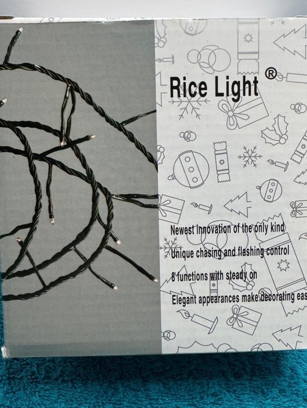 Rice Light 108 Clear Bulb White Wire Chasing Flashing String Lights TH2-108L/3F
